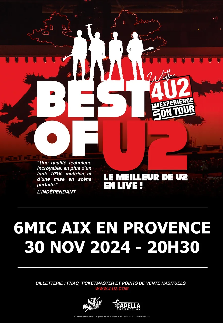 Image du carousel qui illustre: Best Of U2 With 4u2 On Tour à Aix-en-Provence