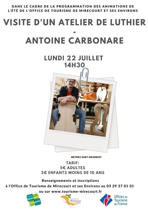 Image du carousel qui illustre: Visite D'un Atelier De Lutherie Antoine Carbonare à Mirecourt