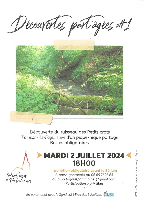 Image du carousel qui illustre: Découvertes Part'âgées #1 : Le Ruisseau Des Petits Crots à Poinson-lès-Fayl
