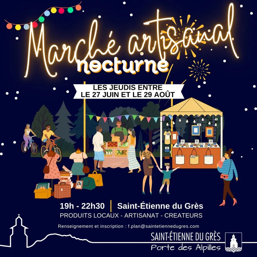 Image du carousel qui illustre: Marché Artisanal Nocturne D'été à Saint-Étienne-du-Grès