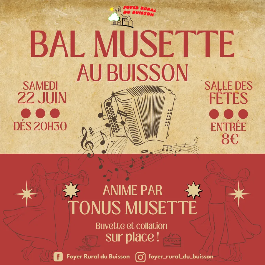 Image du carousel qui illustre: Bal Musette Anime Par Tonus Musette -&nbsp;foyer Rural Du Buisson à Le Buisson