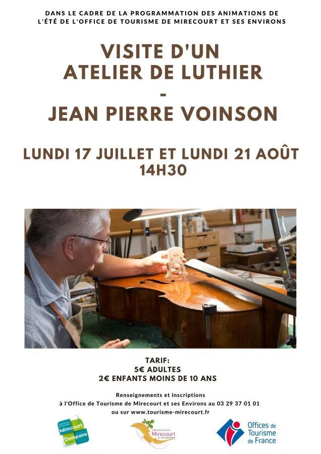 Image du carousel qui illustre: Visite D'un Atelier De Luthier Jean Pierre Voinson à Mirecourt