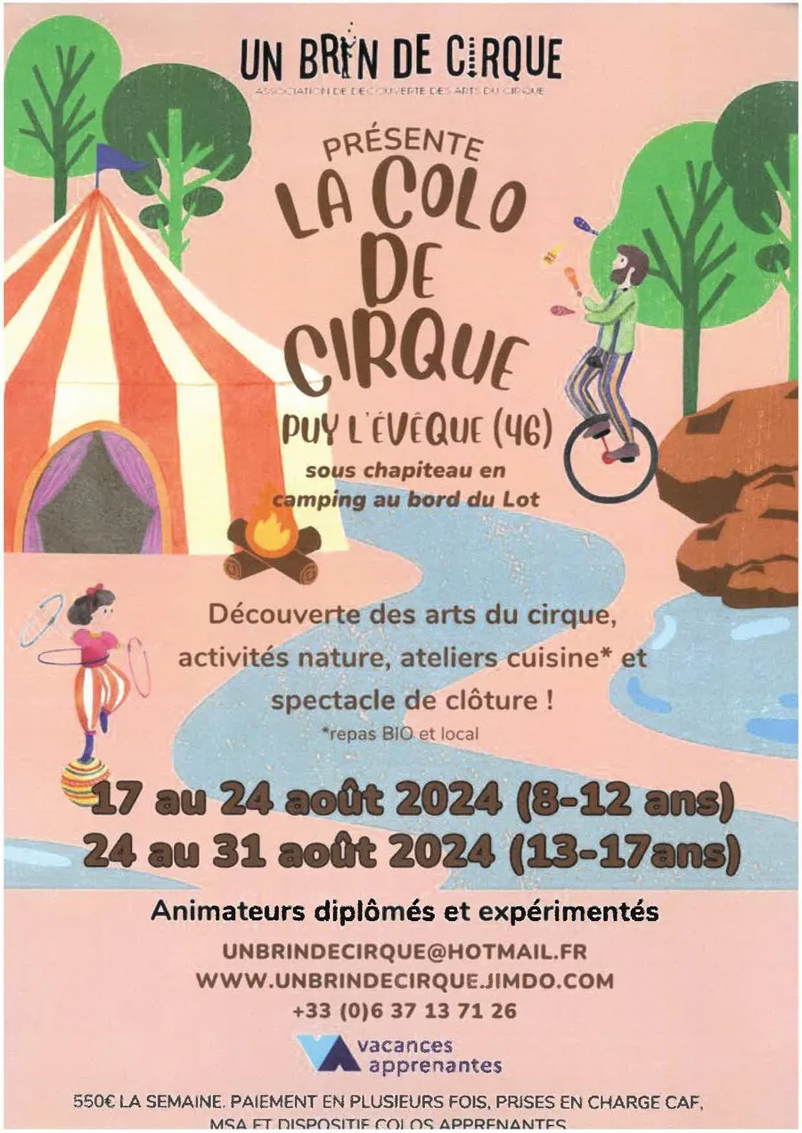Image du carousel qui illustre: La Colo De Cirque à Puy-l'Évêque