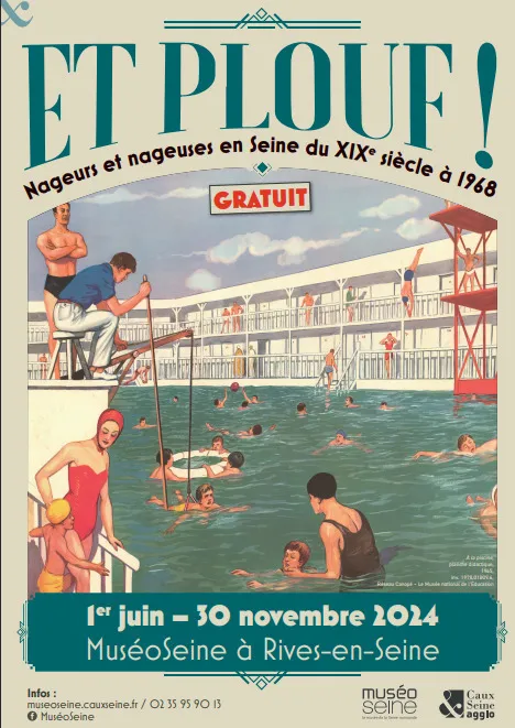 Image du carousel qui illustre: Exposition : et plouf ! Nageurs et nageuses en Seine du XIXe siècle à 1968 à Rives-en-Seine