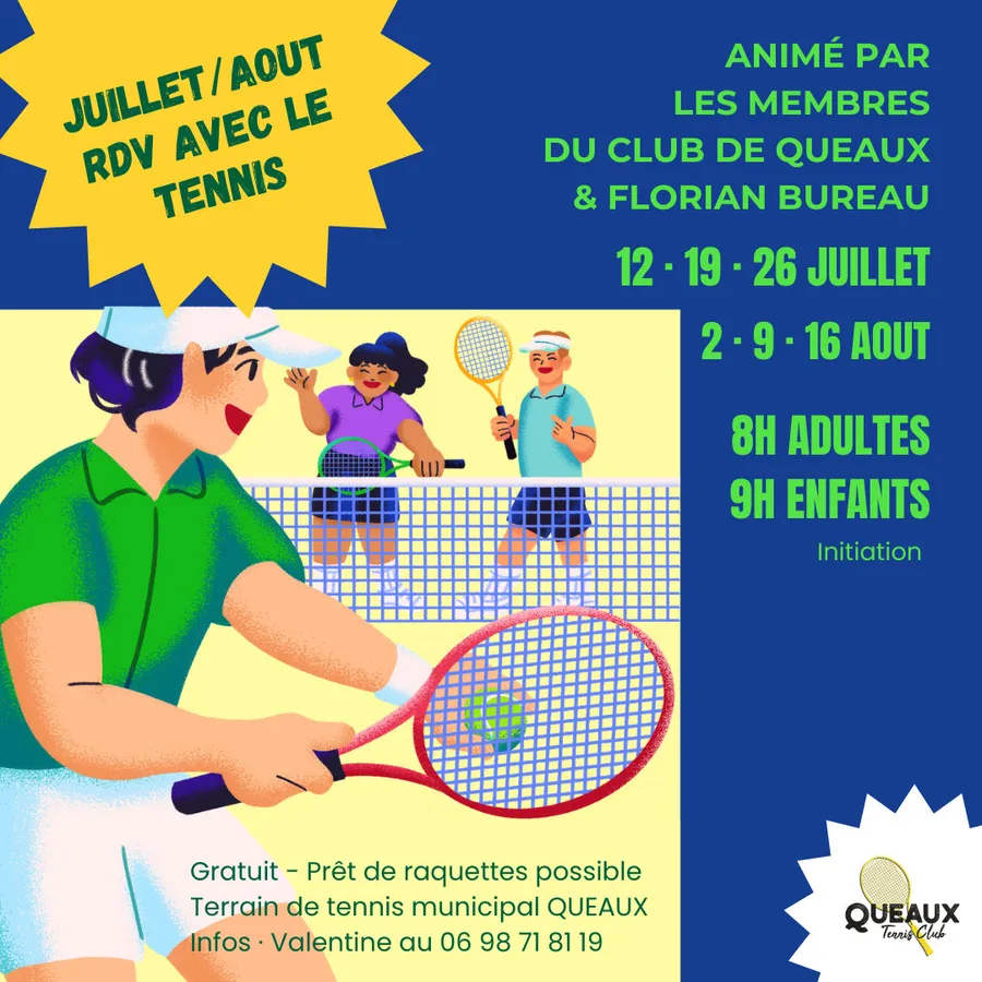 Image du carousel qui illustre: L'été au tennis de Queaux à Queaux