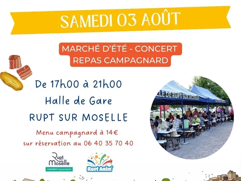 Image du carousel qui illustre: Repas Campagnard - Marché D'été - Concert à Rupt-sur-Moselle