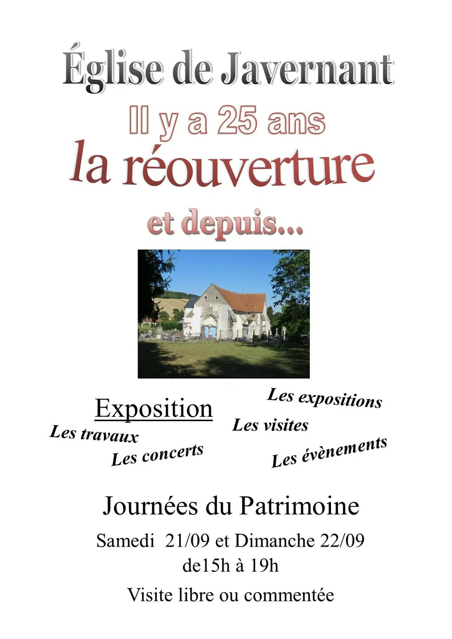 Image du carousel qui illustre: Visite commentée d'une église à la découverte de sa rénovation et des événements qu'elle abrite à Javernant