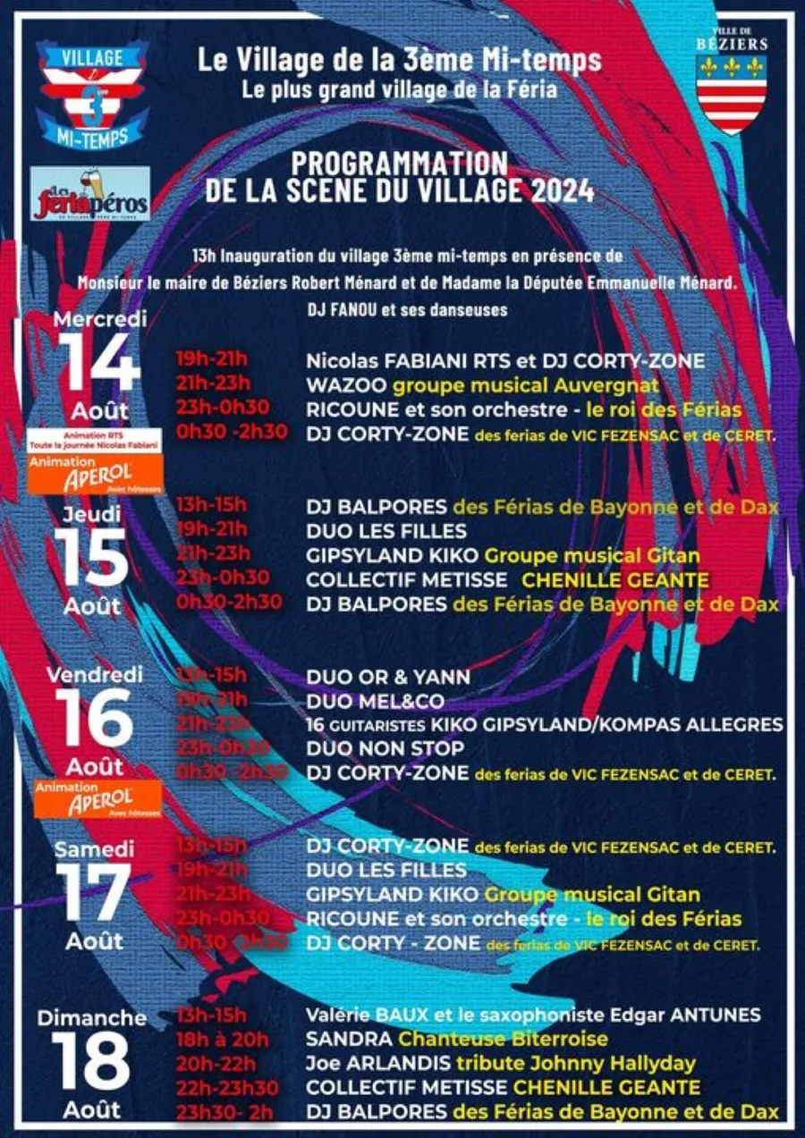 Image du carousel qui illustre: Féria- Village 3éme MI-temps- Programme à Béziers
