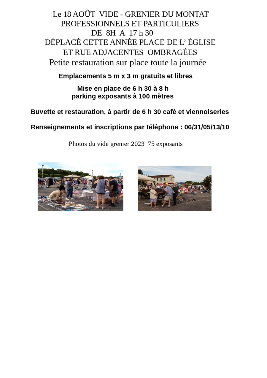 Image du carousel qui illustre: Vide-greniers Au Montat à Le Montat