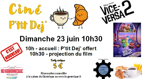 Image du carousel qui illustre: Ciné "p'tit Déj'" : Vice-versa 2 à Montbazon