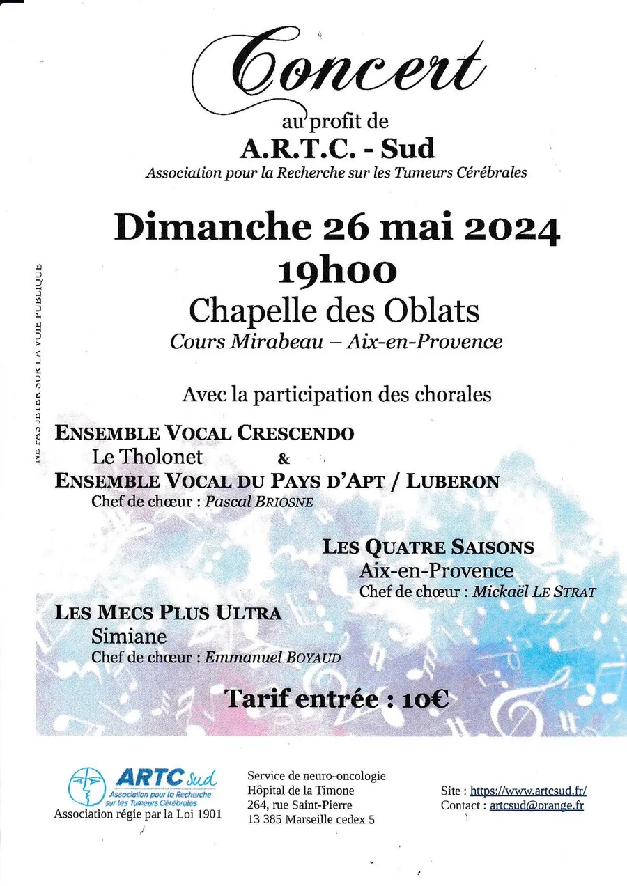 Image du carousel qui illustre: Concert Caritatif Au Profit De La Recherche Sur Les Tumeurs Cérébrales à Aix-en-Provence