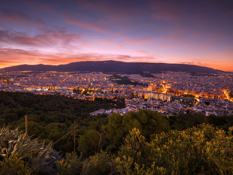 vue depuis la colline de Lycabette Athenes