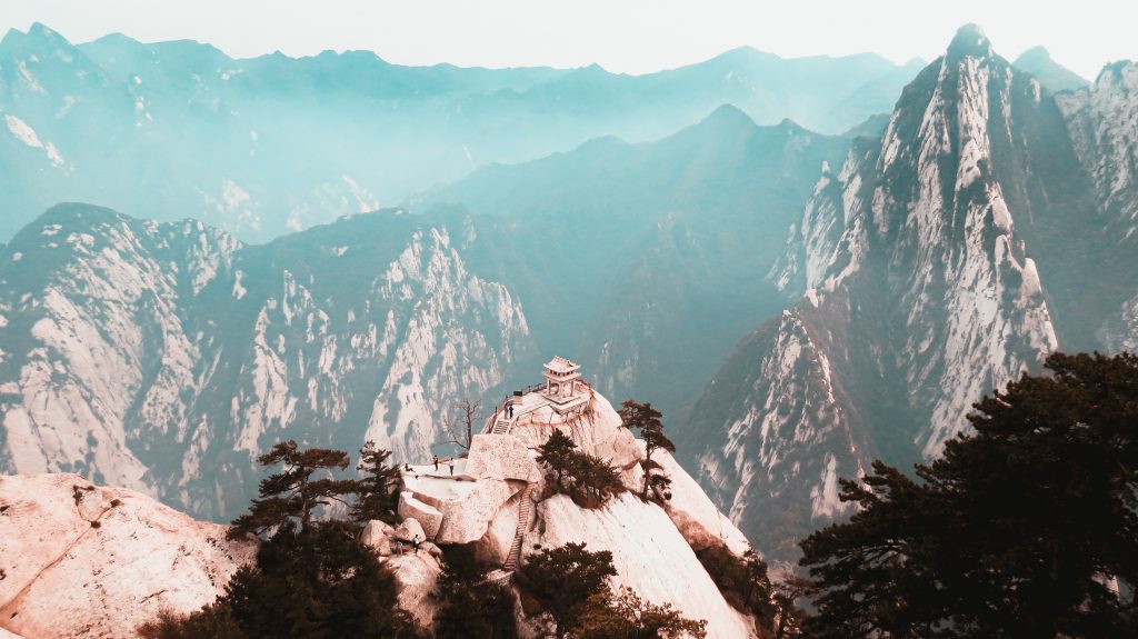 Les Temples du Mont Hua Shan en Chine
