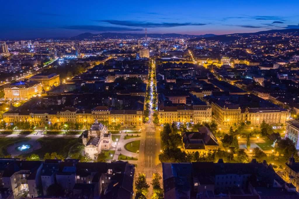 vue nocturne Zagreb