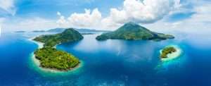 Aerial view Banda Islands Moluccas archipelago Indonesia, Pulau