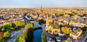 St. Paul Church and Strasbourg Cathedral - Alsace, France