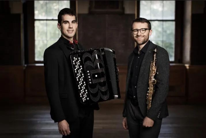 Image qui illustre: Festival Ferrandou Musique - Mz Duo À Ferrandou… Superstars De L'accordeon Et Du Saxx Stars
