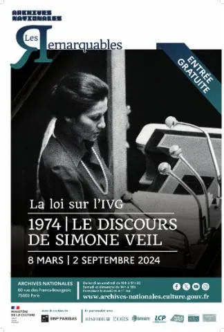 Image qui illustre: Exposition du discours de Simone Veil sur la loi relative à l'IVG – 1974