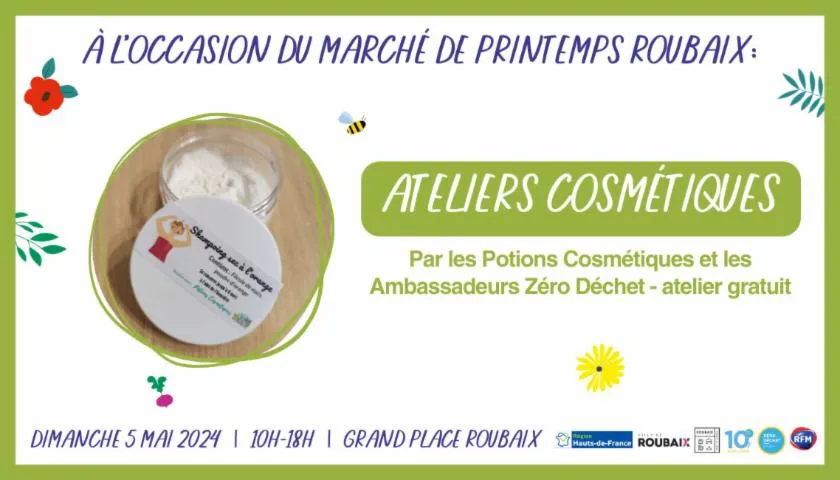 Image qui illustre: Ateliers gratuits cosmétiques au Marché de Printemps Roubaix