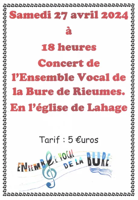 Image qui illustre: Concert De L'ensemble Vocal De Le Bure De Rieumes à Lahage - 0