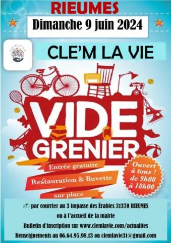 Image qui illustre: Vide-greniers De L’association Cle’M La Vie