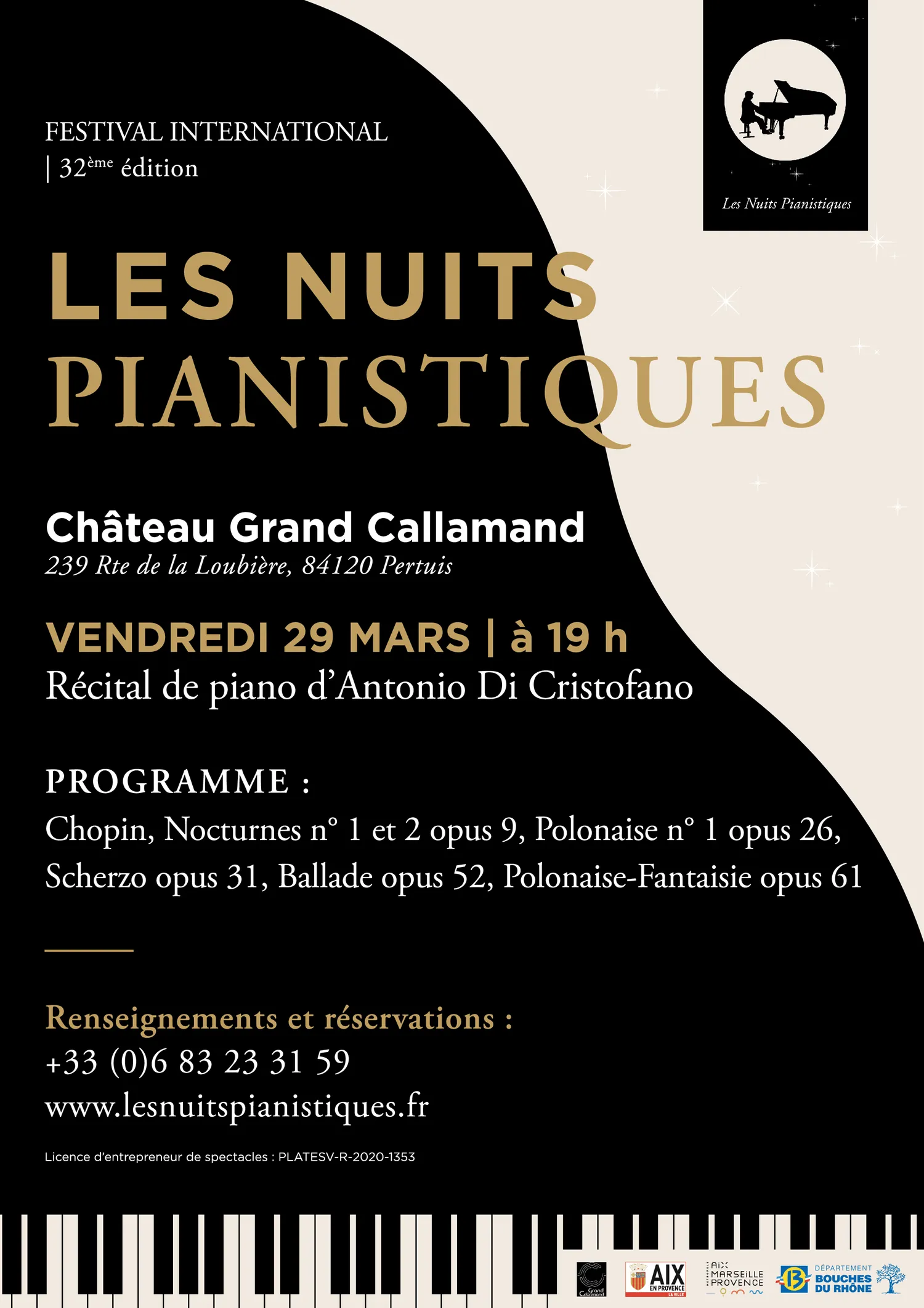 Image qui illustre: Récital De Piano D'antonio DI Cristofano Au Château Grand Callamand à Pertuis - 0