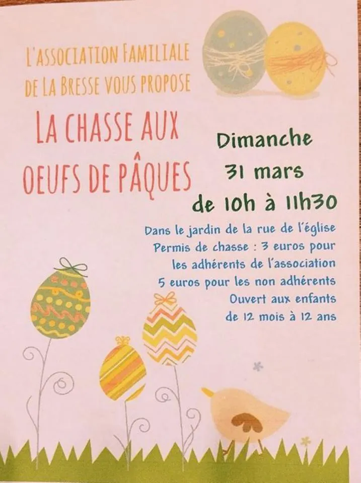 Image qui illustre: Chasse Aux Oeufs De Paques à La Bresse - 0